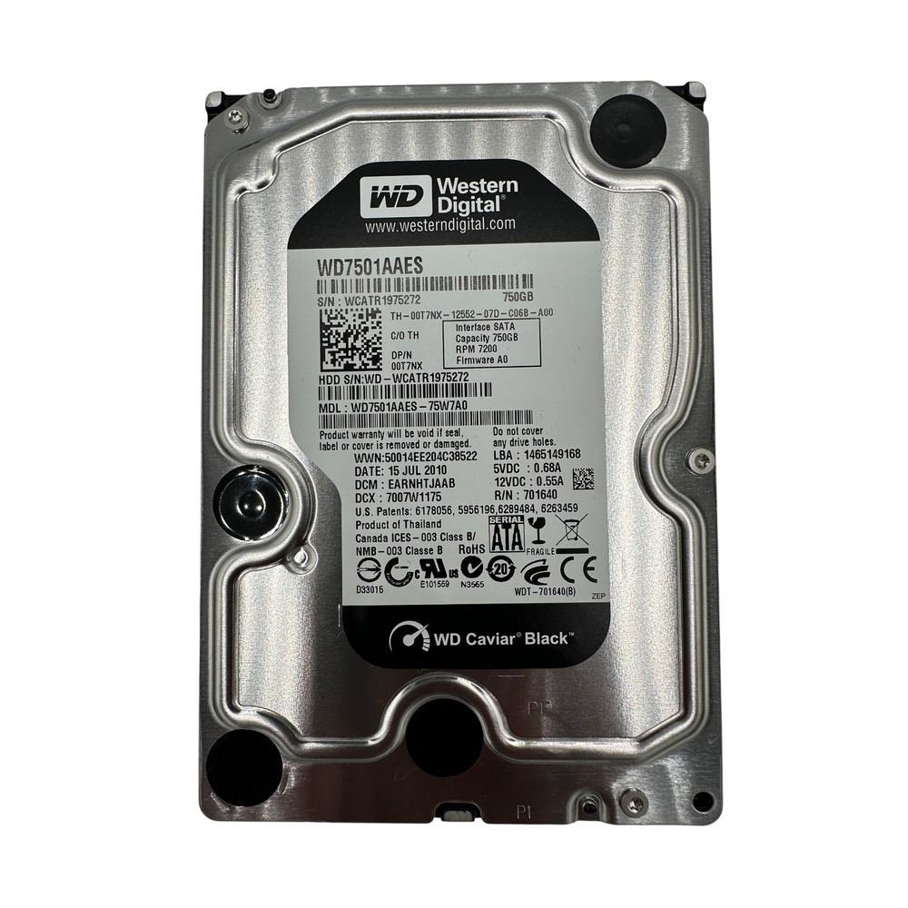 Western Digital Caviar Black 750GB HDD 3.5" SATA 7200RPM WD7501AAES Good